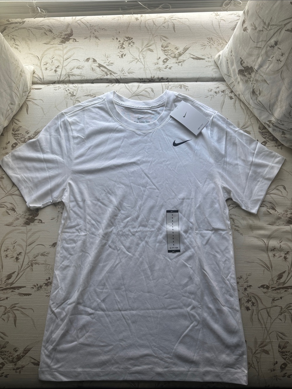 Nike White Men's Short Sleeve Dri-FIT Tee with Swoosh